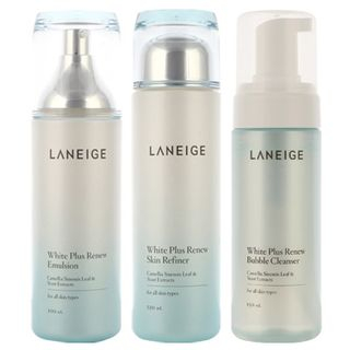 Laneige White Plus Renew Triple Set : Skin Refiner 120ml + Emulsion 100ml + Bubble Cleanser 150ml 3pcs