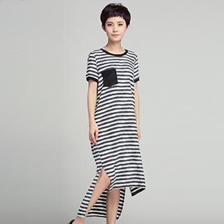 OnceFeel Short Sleeved Striped T-shirt Dress