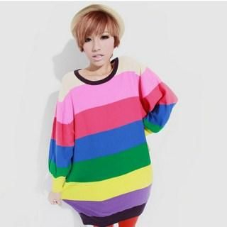 Color-Block Knit Top Multicolor - One Size Color-Block Knit Top Multicolor - One Size