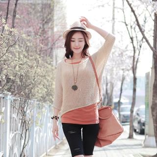Set: Open-Knit Top + Camisole
