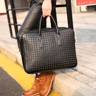 BagBuzz Studded Faux Leather Briefcase