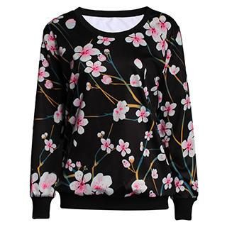 Omifa Floral Pullover  Black - One Size