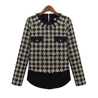 FURIFS Plaid Woolen Top