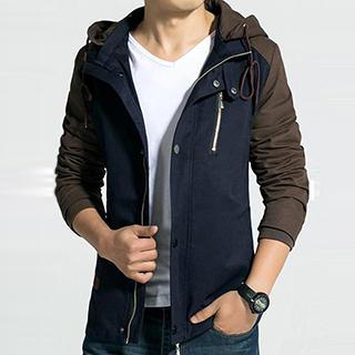 Besto Two-Tone Hooded Zip Jacket
