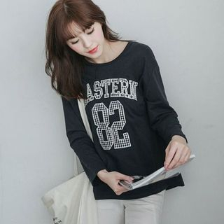 Tokyo Fashion Long-Sleeve Lettering Cut Out T-Shirt