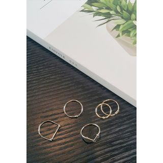 OZNARA Set of 5: Metallic Rings