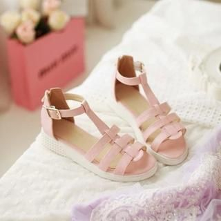 Pastel Pairs Strappy T-Bar Flat Sandals