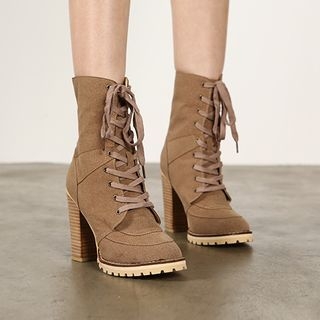 VIVIER Lace-Up Chunky-Heel Boots