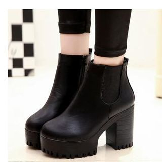 Amy Shoes Platform Chunky Heel Ankle Boots