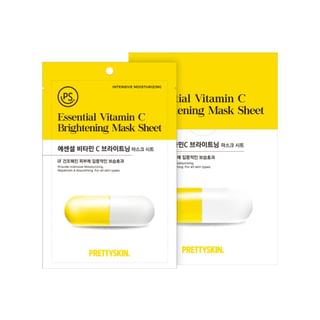 Pretty skin - Essential Vitamin C Brightening Mask Sheet Set 2025 Version - 25ml x 10 sheets