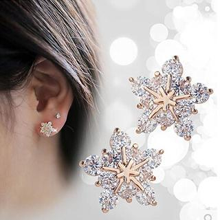 Nanazi Jewelry 925 Sterling Silver Snowflake Earrings
