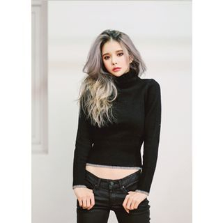 COII Turtle-Neck Cropped Knit Top