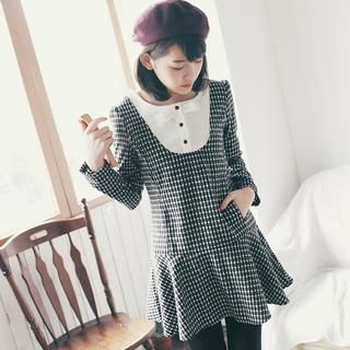 Tokyo Fashion Bow-Accent Gingham Panel Dress