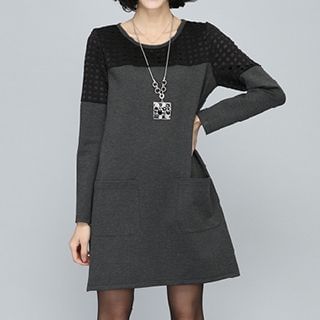 Rocho Long-Sleeve Laser Cut Dress
