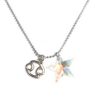 "Starry Cancer" - Zodiac Sign Necklace with Swarovski Sparkling Crystal Star