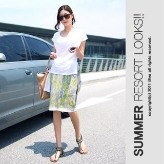 Paisley Printed Pencil Skirt