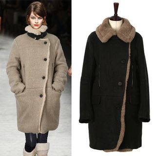ifzen Zip-Detail Faux-Fur Coat