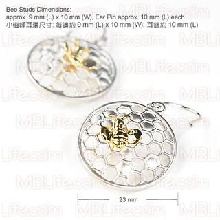 MBLife.com 3-in-1 Set: Bee In Honeycomb 925 Silver Earrings
