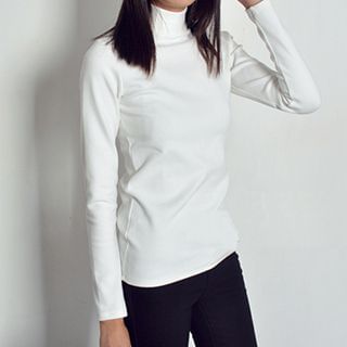 Pony's Tale Embroidered Mock Neck Long-Sleeve Top