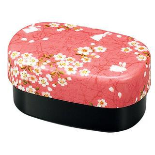 Hakoya Hakoya Nunobari Kaga Oval Lunch Box Sakura Usagi Pink