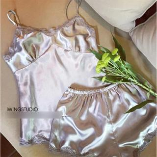 QZ Lady Set : Metallic Camisole Top + Shorts