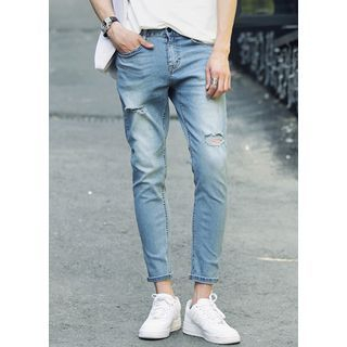 JOGUNSHOP Distressed Cotton Blend Jeans