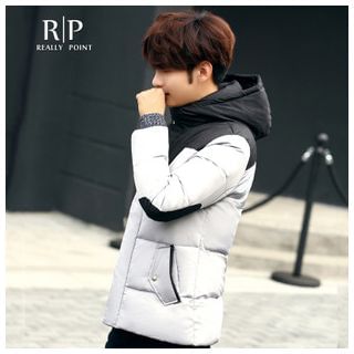 Really Point Two Tone Hooded Padded Jacket