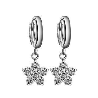 BELEC 925 Sterling Silver with White Cubic Zircon Snowflake Earrings