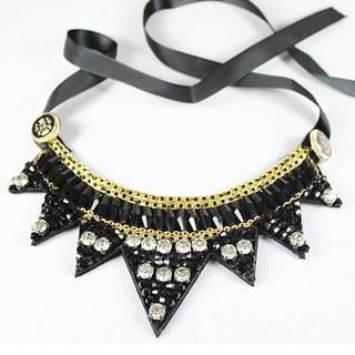 Ticoo Rhinestone Crystal Collar Necklace