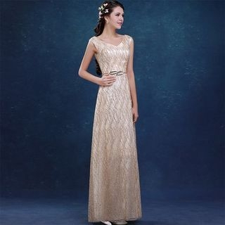 Shannair Glittered Evening Gown
