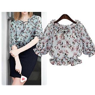 Cherry Dress Floral Cropped Top