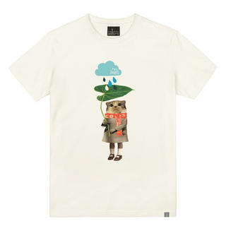 the shirts Cat with Leaf Print T-Shirt