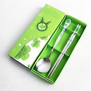 Tusale Four-Leaf Clover Print Cutlery Set