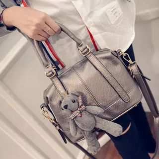 Rosanna Bags Faux Leather Tote with Bear Charm