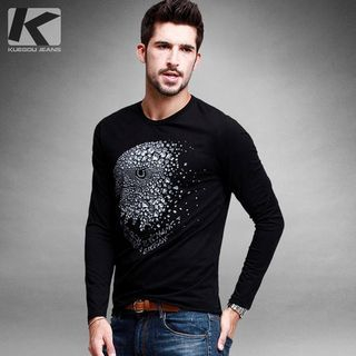 Quincy King Eagle Printed Long-Sleeve T-shirt