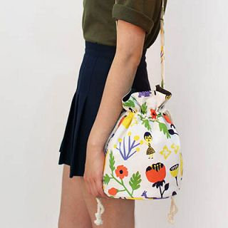 Full House Printed Canvas Bucket Bag