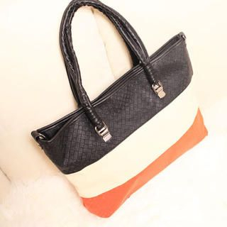 Color-Block Tote with Pouch