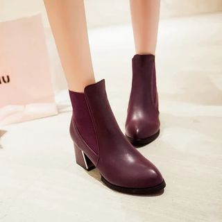 Pastel Pairs Block Heel Ankle Boots