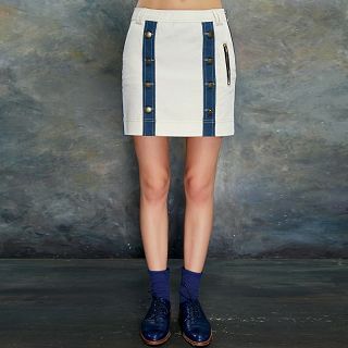 ELF SACK Buttoned Denim Mini Skirt