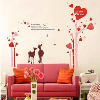LESIGN Heart Tree Wall Sticker Red and Pink - One Size