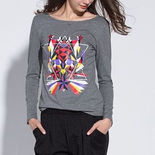 ISOL Printed Long-Sleeved T-Shirt