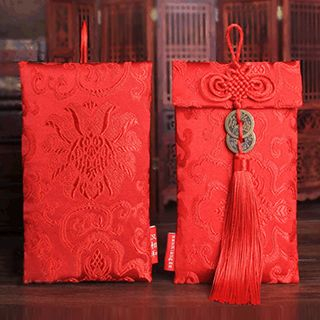 Jacquard Bloom Fabric Red Pocket