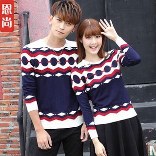 Igsoo Couple Matching Patterned Knit Top