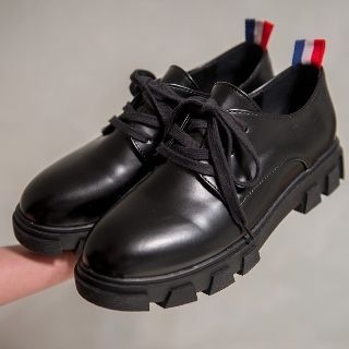 Mancienne Genuine-Leather Platform Lace-Up Shoes