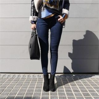 LIPHOP Stitched Accent Skinny Jeans