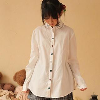 Moriville Embroidered Long-Sleeve Shirt