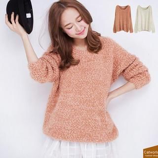 CatWorld Scoop-Neck Nubby-Knit Top