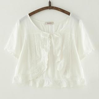 Meimei Ruffle Tie-Front Bolero