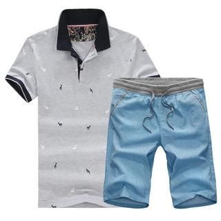 Alvicio Set: Short-Sleeve Polo Shirt + Casual Shorts