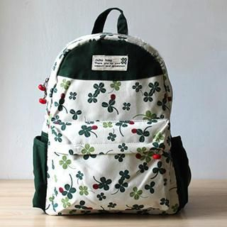 Ms Bean Floral Print Canvas Backpack